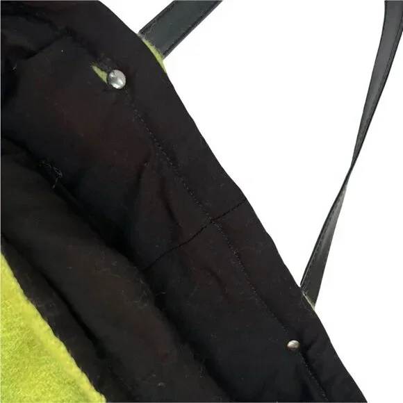 𝅺NWT Repurposed Handmade Wool Shopper Tote Green - Picture 6 of 6